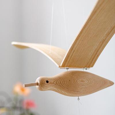 会飞木海鸥厅阳台飘窗空中悬挂吊饰儿童房艺术创的客意质飞鸟KFE