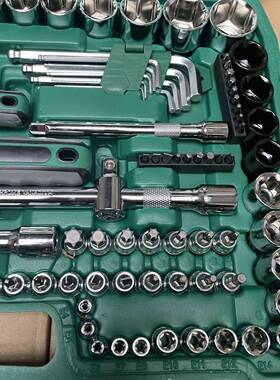 15件gg--100套汽修工具套装0车维修组套套筒扳维手组合工具修汽工