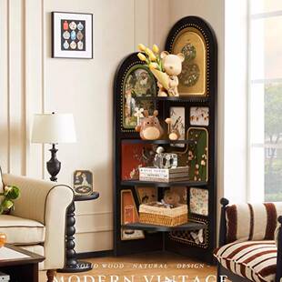 AD002中风落地柜摆件客厅电古视旁边墙面转角转角柜柜置物三角柜-