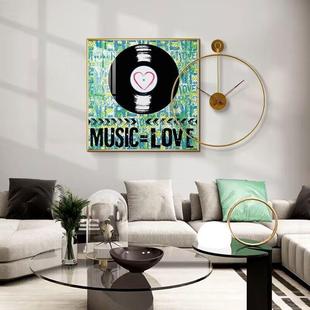 西表班时牙挂钟极简客厅钟创意家约用现代简轻DVG奢装 饰钟挂墙表