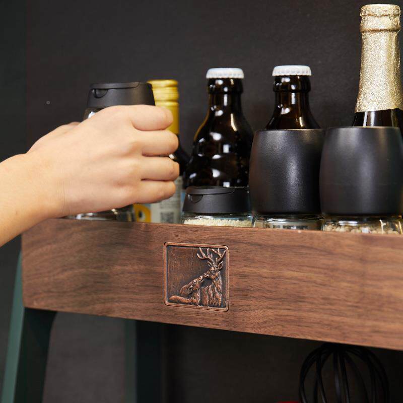 房调料品置物架PIE台面免打孔实木厨双层料调味品调味筷子品收纳