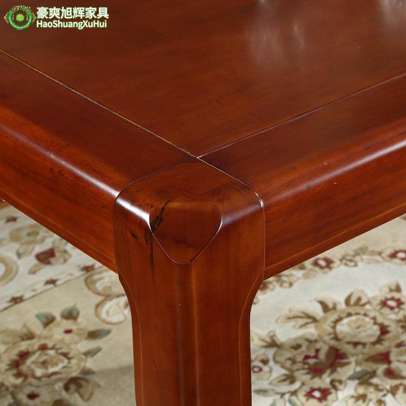 实木米餐桌组合简约长方形餐桌饭桌香QCR樟木1小椅户型家用5全实