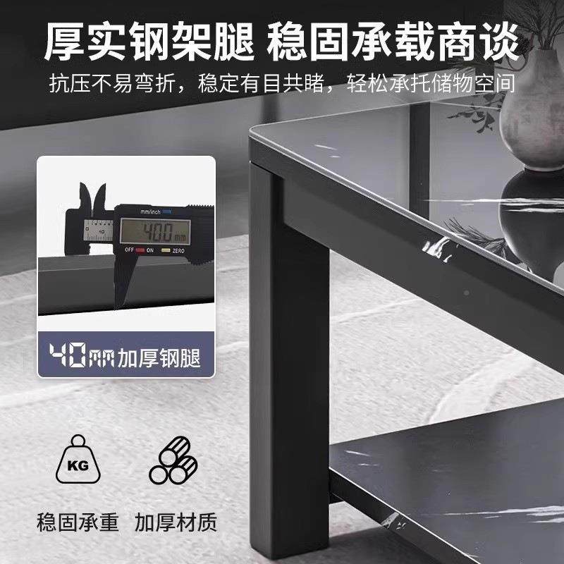 家202NKY5新款茶台桌办公室代简约长方小桌子钢现化玻璃形茶几用