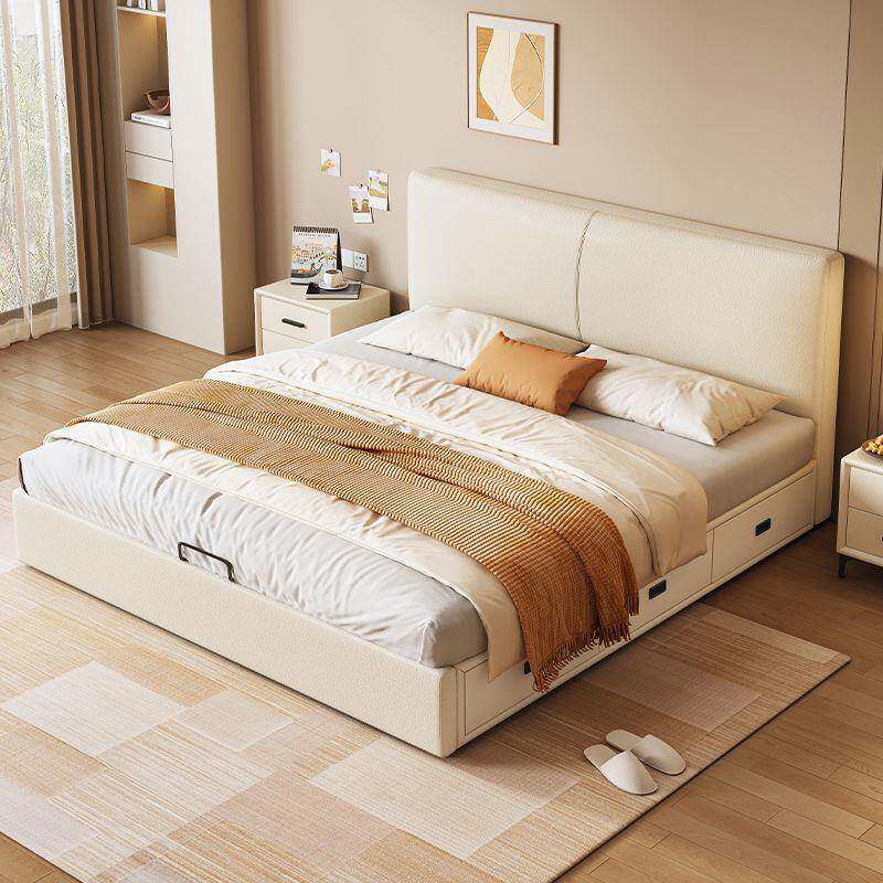 软超薄床头储物床小户卧室双人床带抽屉型气压床多皮功985能齐边