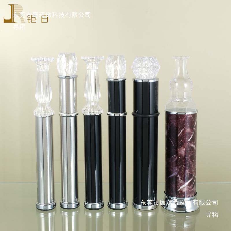 双层时尚玻璃茶几脚圆形简约铝管花纹餐台脚桌腿家具配件