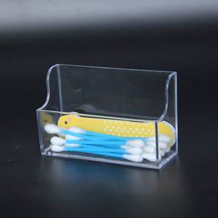 桌面棉签小物件收纳盒 透明多功能便捷置物架 化妆用具收纳置物盒