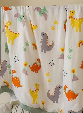 儿儿沙童婴竹棉子盖毯宝宝纱布WNZ毯竹纤维发毯午睡幼儿园被子夏