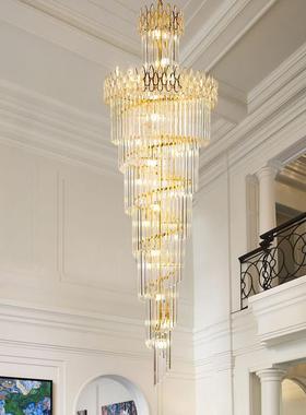 后代现楼梯吊灯式大楼水晶客厅大吊灯旋转简约91487-91别墅复厅轻
