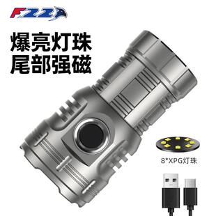 新款手电筒多功能迷你远射超量手电照明三眼充电手电筒小钢炮