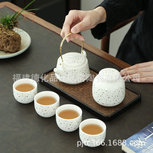 品匠精品瓷器不倒杯星空茶具套组