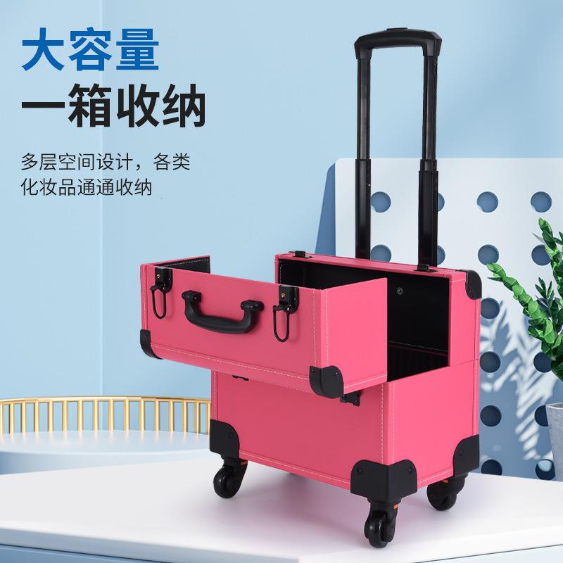 现货足浴工具技师拉杆箱纹绣采耳按摩便携式双开箱沐足技师箱