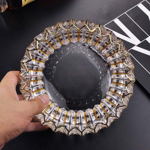 烟灰缸创意个性潮流水晶玻璃欧式大号家用客厅办公室北欧风格