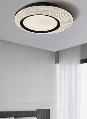 现代简约意式吸顶灯卧室房间餐厅护眼黑色创意圆形LED极简吸顶灯