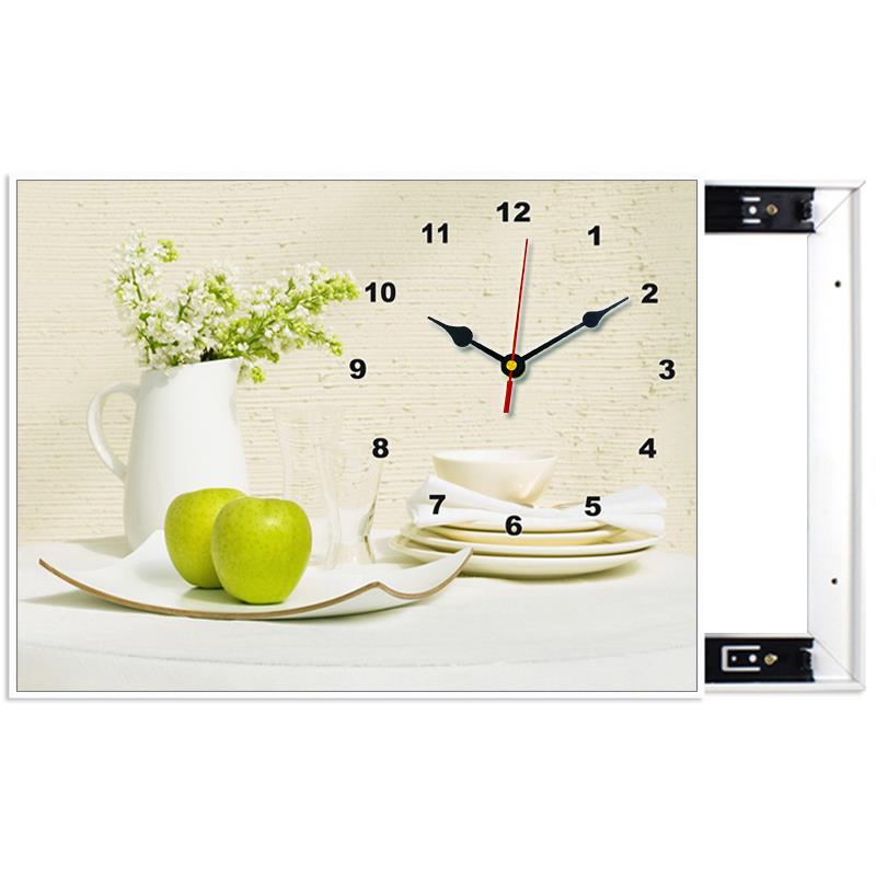 现代厅免打电表箱遮挡装饰画带钟表孔餐厅推拉壁032SD简约挂画客