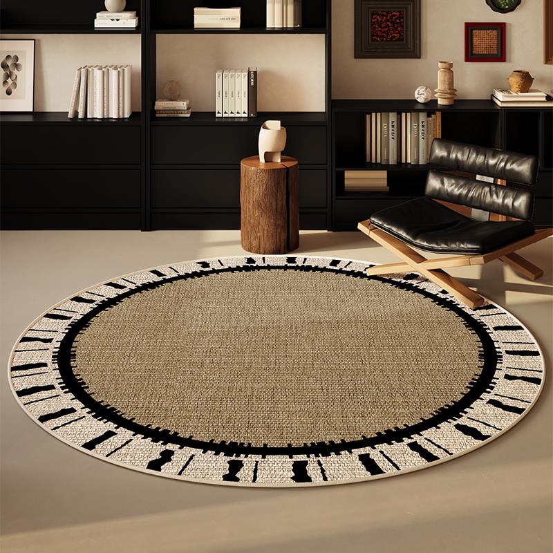 圈圆形地毯法式中古床书房转绒椅摇椅垫子免打客NLS25700厅房间理