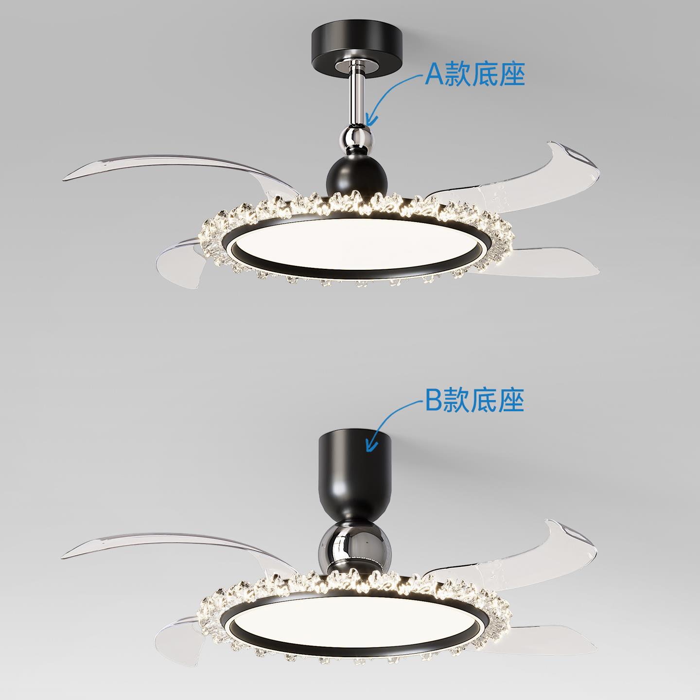 风吊灯2025新款餐厅扇灯扇卧室灯风扇一体AOPLE变频轻奢吊带风扇