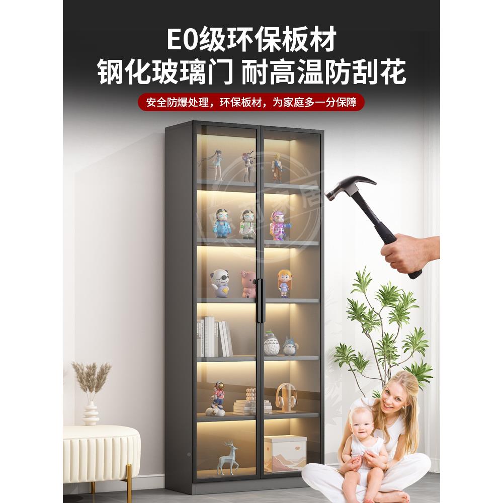 木书柜不占的地方展示柜家用客厅玻璃门书架落地置物一实木书架架