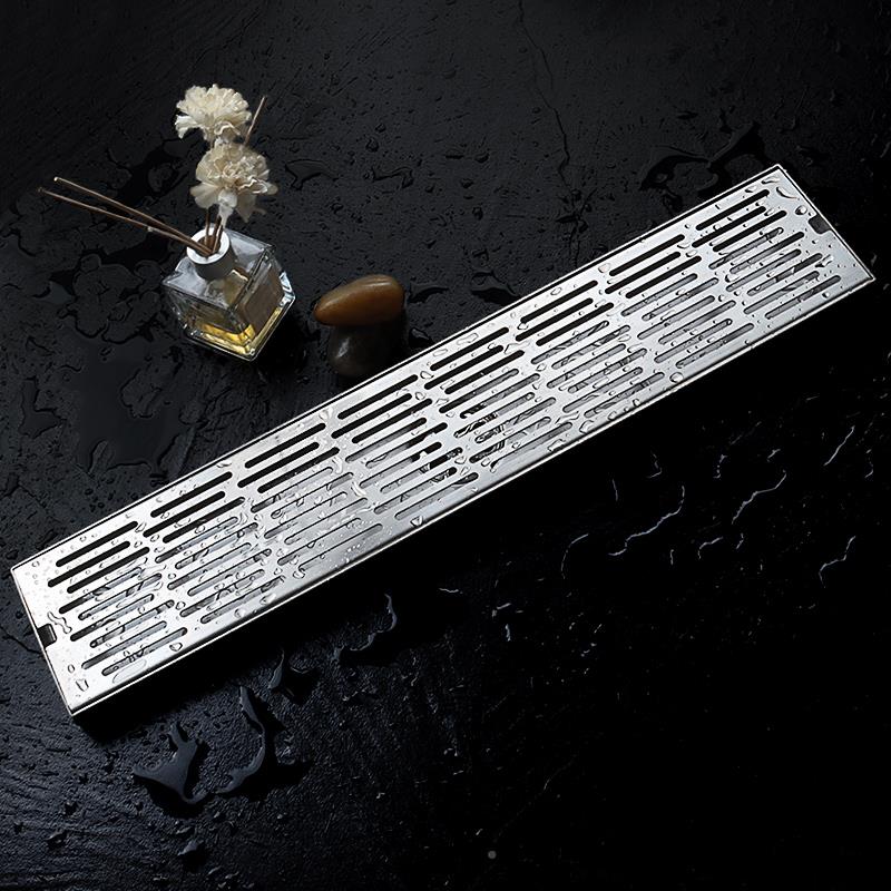 304不锈钢75管浴地长方形大排量室花D3C120园室水外漏110长条下道