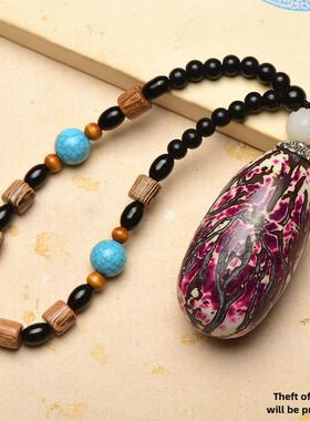 千眼彩菩提把件文玩UIC菩提手子手件绿玩果红色胖果精品 色菩提成