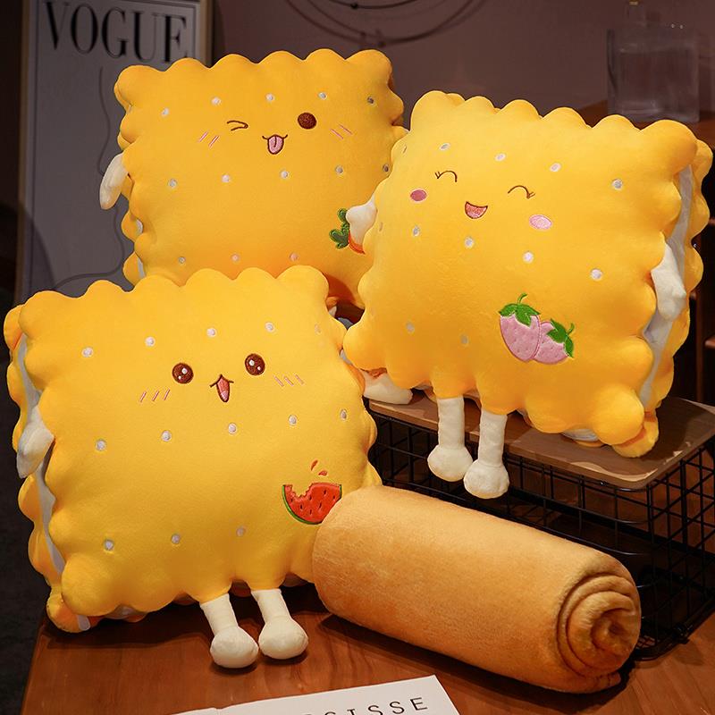 卡饼干 干干 干办公室暖通手抱枕被子饼两用汽车靠枕毯子车三载午