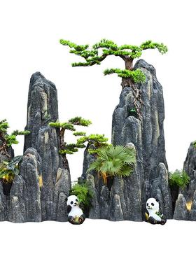 型假山石头造假山石造景鱼池庭大别墅酒院店户外花园装饰饰摆山水