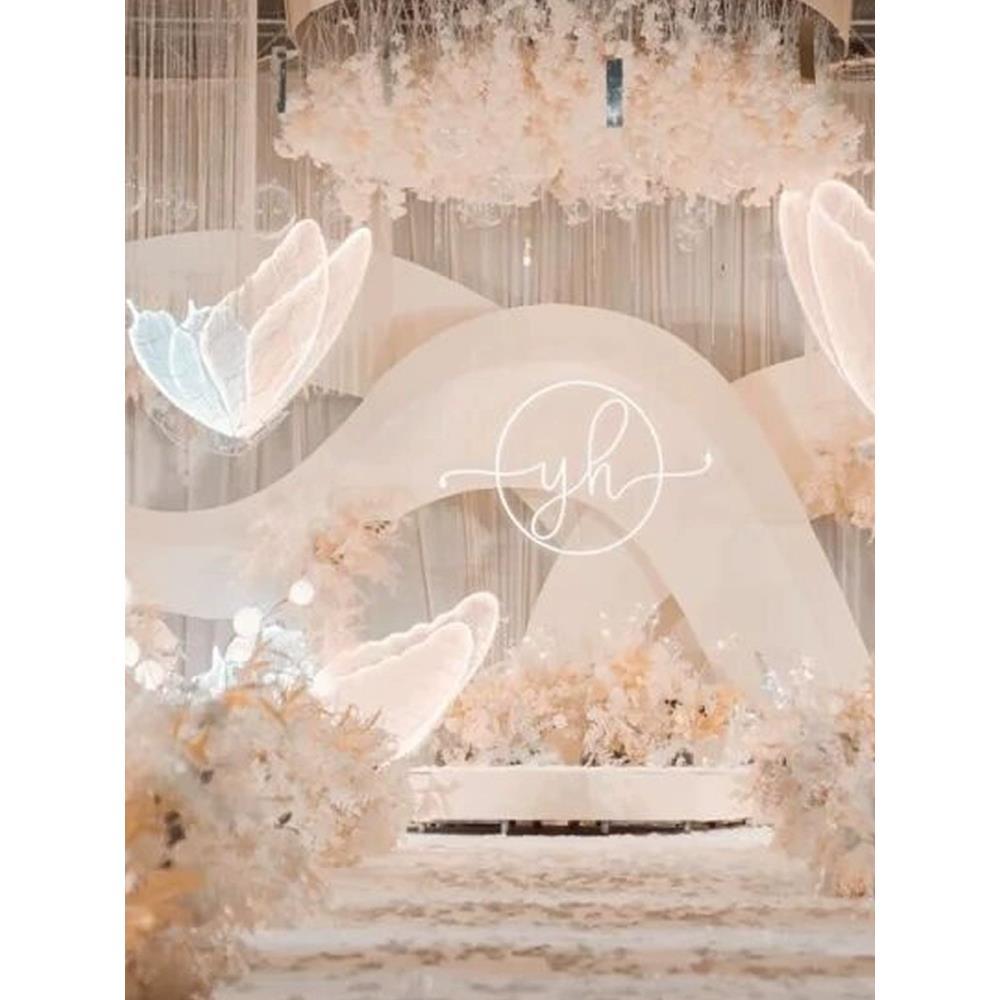 婚礼场布置装饰夜现光MRD蝴蝶翅膀舞台吊梦顶吊坠幻婚道路指南饰