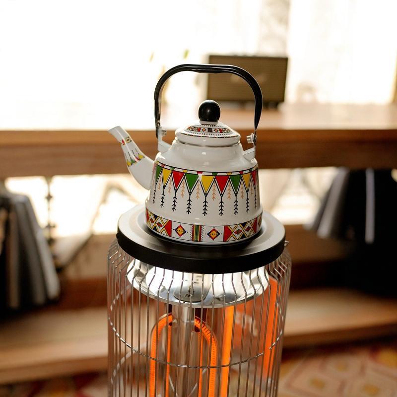 韩国信暖取AVF烤火炉电暖器炉搭配使用珐琅搪瓷复古烧水壶茶一壶