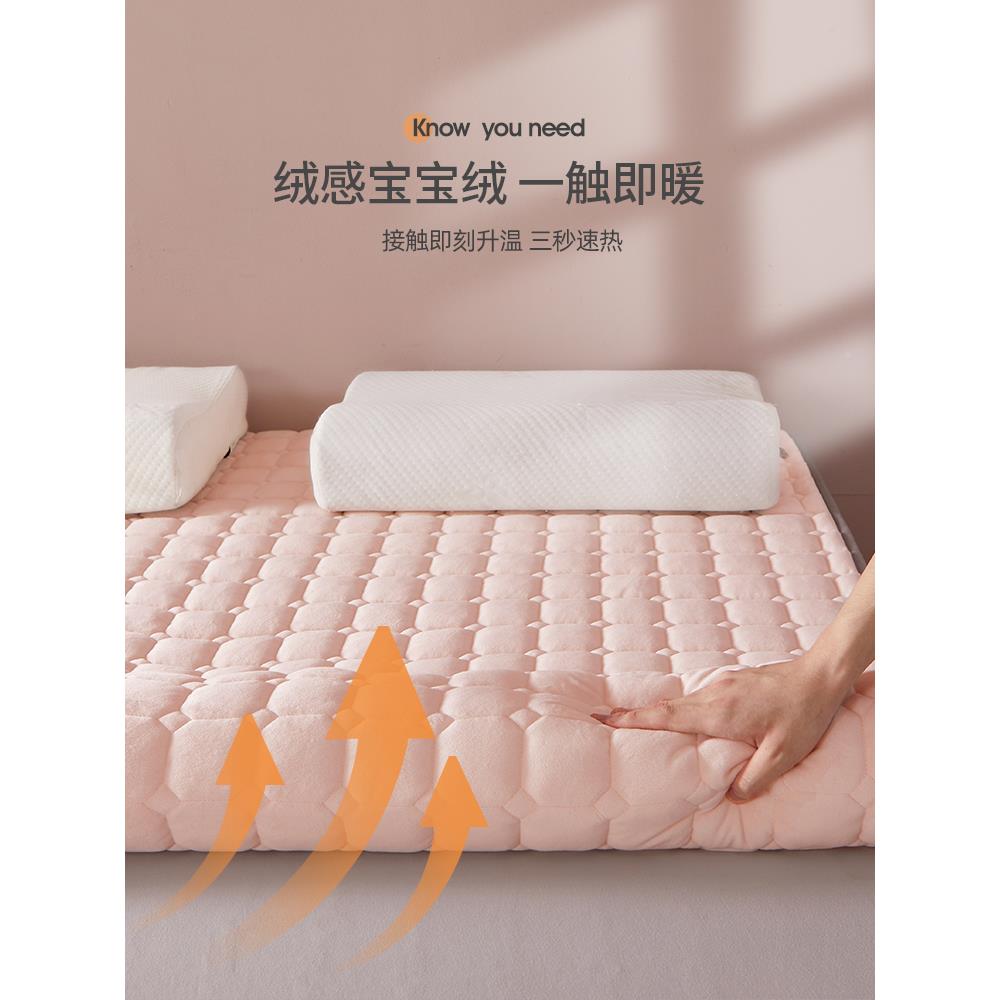 毛毯垫UDG绒子床垫单宿舍学生人牛奶加防滑软垫家用铺床的褥子冬