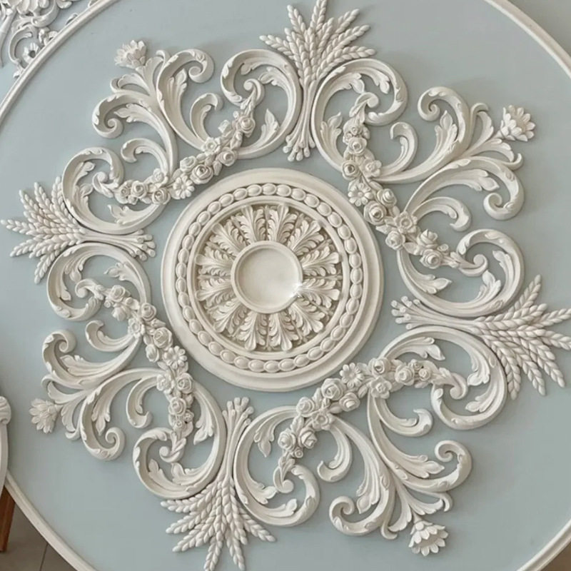 法式PU灯盘圆形悬吊式天花板造型装饰欧式仿石膏吊灯底座拼花组合,基础建材,石膏线条,淘宝优惠券,粉丝福利购,淘宝优惠卷