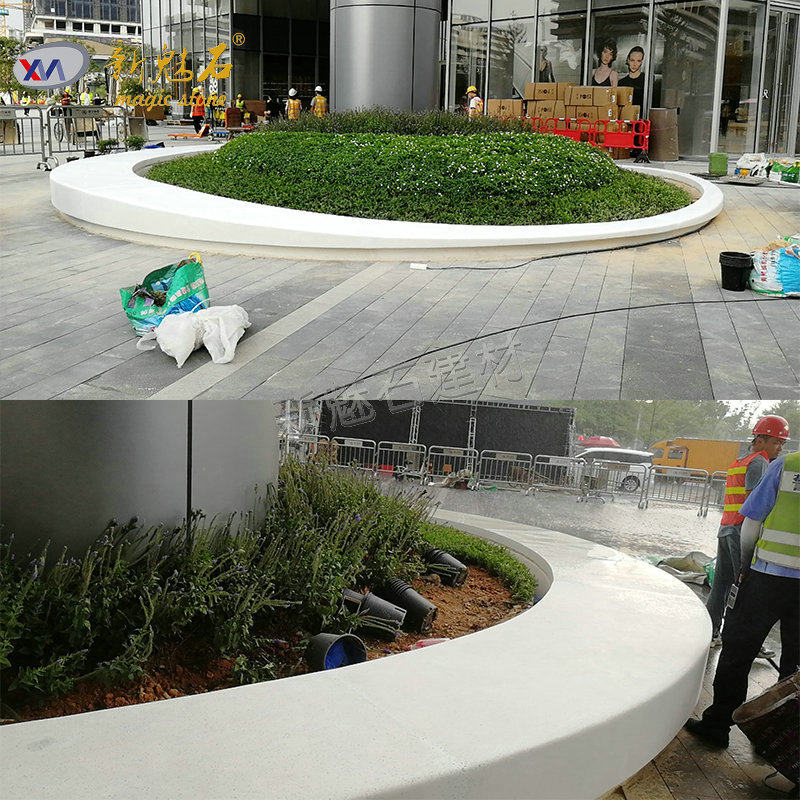 预制白色水磨石花坛座椅人造石清水混凝土异形花池UHPC坐凳定制,商业/办公家具,休闲椅系列,淘宝优惠券,粉丝福利购,淘宝优惠卷