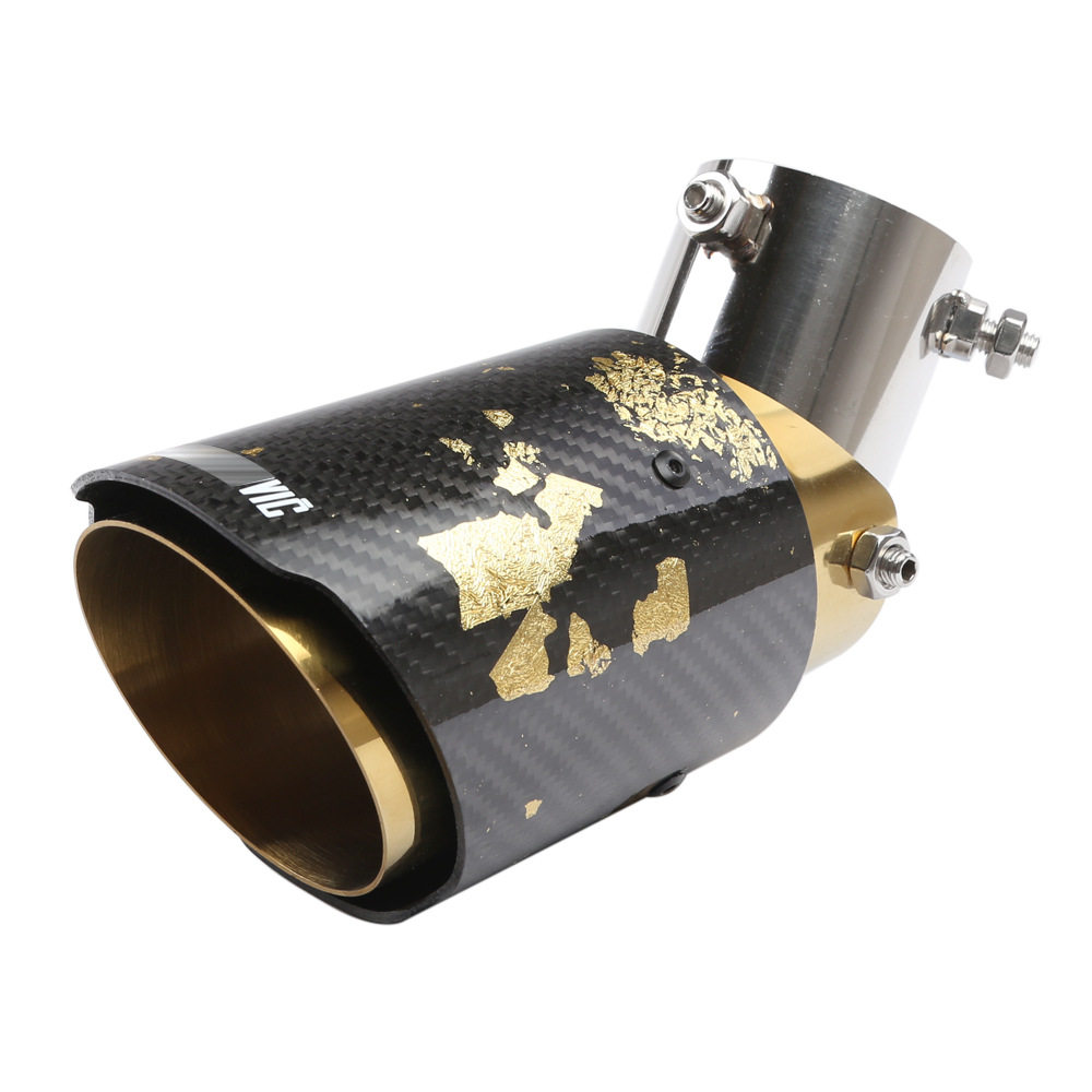 可调节金箔碳纤尾喉AK天蝎碳纤尾喉63-89mm不锈钢尾喉排气消声器