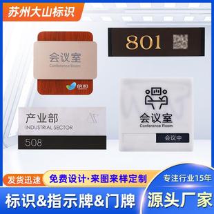 创意办公室门牌会议室财务室标志牌亚克力标识牌学校酒店门牌号