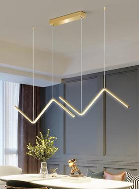 led轻奢现代简约饭厅餐厅吊灯北欧极简线条创意设计感吊灯
