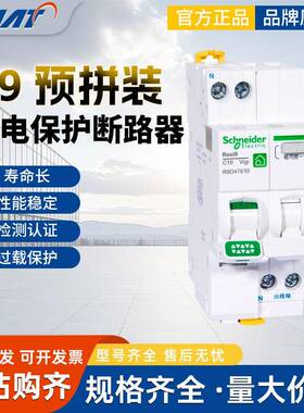 R9家用空气开关带漏电保护器2P63aDPN导轨空开1p漏保32a