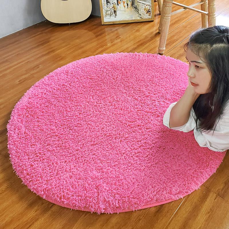 加厚款圆形羊毛地垫转椅垫子北圆型凳羊羔绒子椅子欧吊篮卧室网红