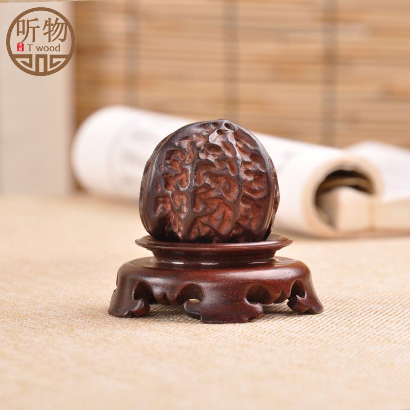 红木质件底圆形茶壶头香炉摆座YDZ017实木托架花瓶奇石文玩核桃球