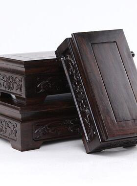 红木托架底木座实石工艺壶品长方QXE形摆件石头奇花盆花瓶茶佛像