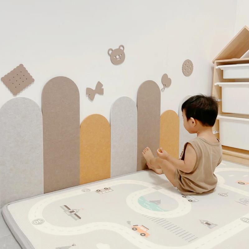 防撞1233211壁壁改造遮丑神器床贴头护墙板背墙景墙软包羊毛毡装