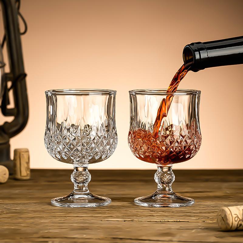 创意钻石水晶刻花玻璃杯子洋酒杯威士酒杯dy241110家用红酒果忌酒