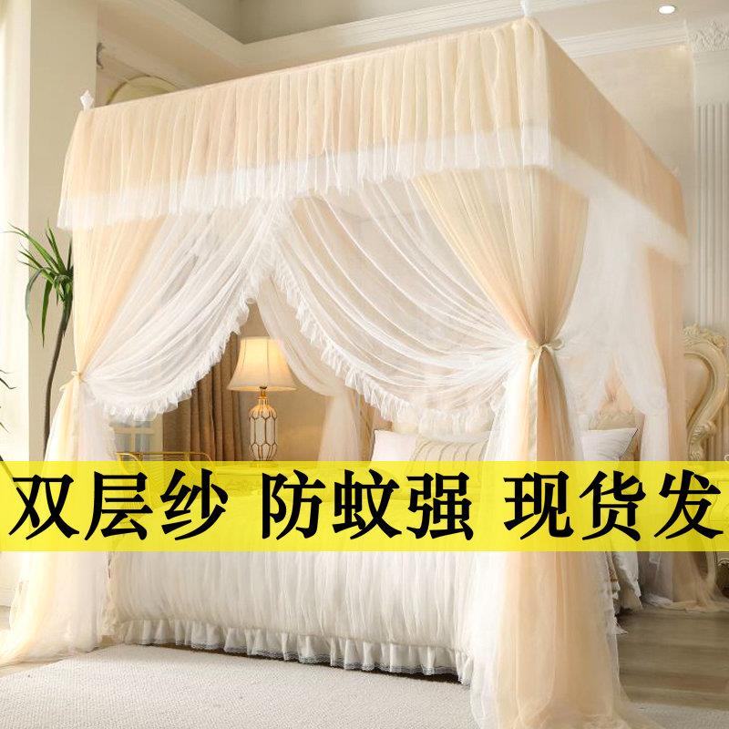 KVM宫廷落2地蚊帐家用室205新款加开粗支卧架三门1米8大床老式公