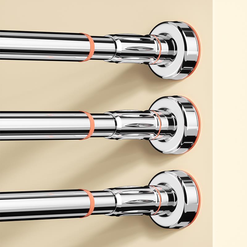 免打孔杆束弘伸缩晾衣杆多功能不锈钢撑衣架浴帘帘杆子窗帘挂门衣