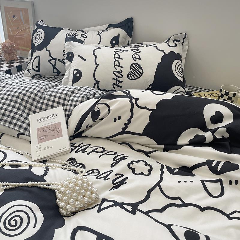 in人s床上四件套床单被裸套学生宿单磨毛三件套被罩202305174舍双