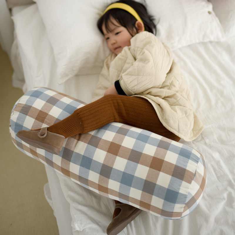 小清新田园风格子长条枕糖果枕夹腿抱枕可拆洗靠枕儿童床头靠垫