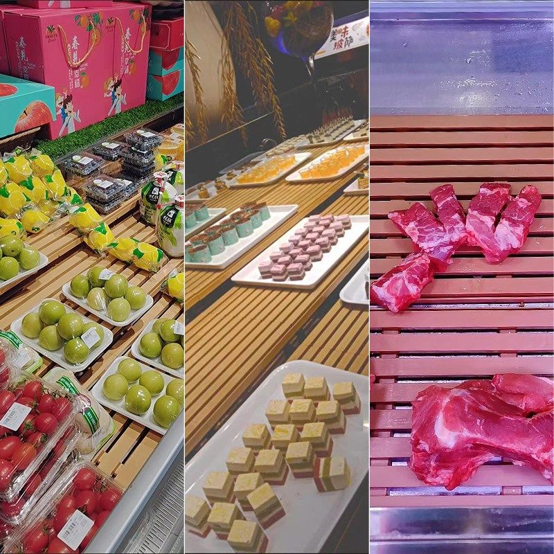 面包托盘烘培糕点展示架超市冷鲜冷藏熟食柜陈列架中岛木格栅展台,商业/办公家具,面包架,淘宝优惠券,粉丝福利购,淘宝优惠卷