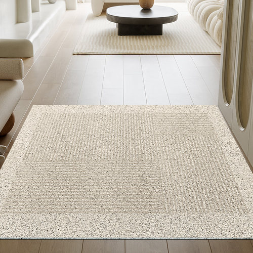 丝圈地垫侘寂风奶油色入户门垫高端日式地毯室内户外门口进门脚垫