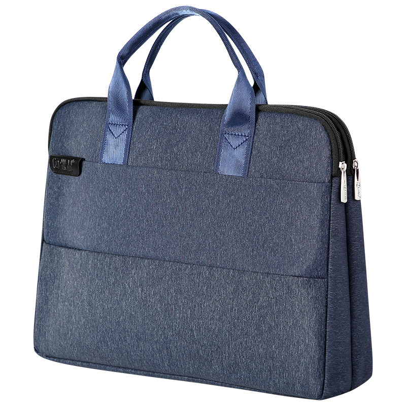 手提文件袋拉链A4公文包多层大容量13英寸手提包帆布男式女士会议