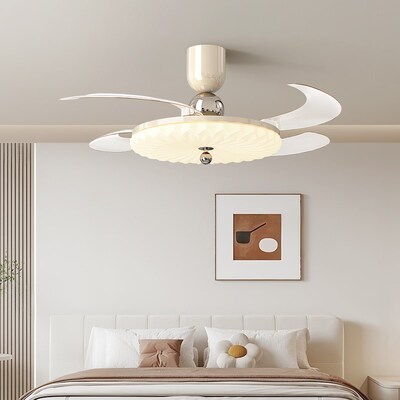 帕莎 隐形风扇灯 2025新款极简法式奶油风卧室房间餐厅静音吊扇灯