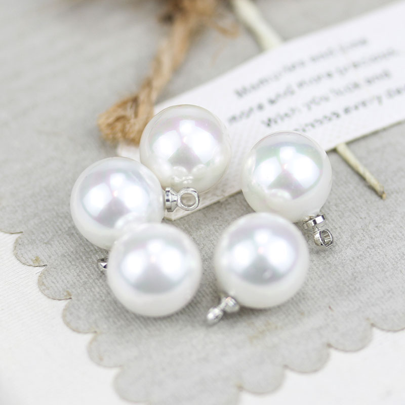 高档贝壳珍珠纽扣衬衫毛衣开衫白色扣子圆形钮扣百搭饰品吊坠配饰