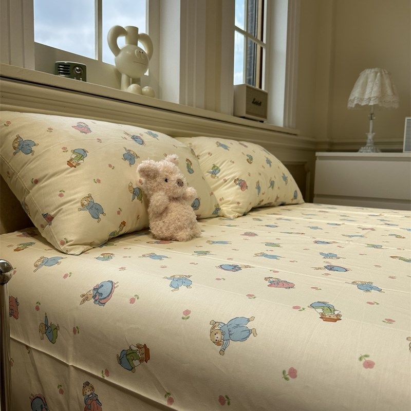 公主小兔纯棉床笠床单单件保护套全棉纯棉宿舍床罩少女学生1.35m,床上用品,床单,淘宝优惠券,粉丝福利购,淘宝优惠卷