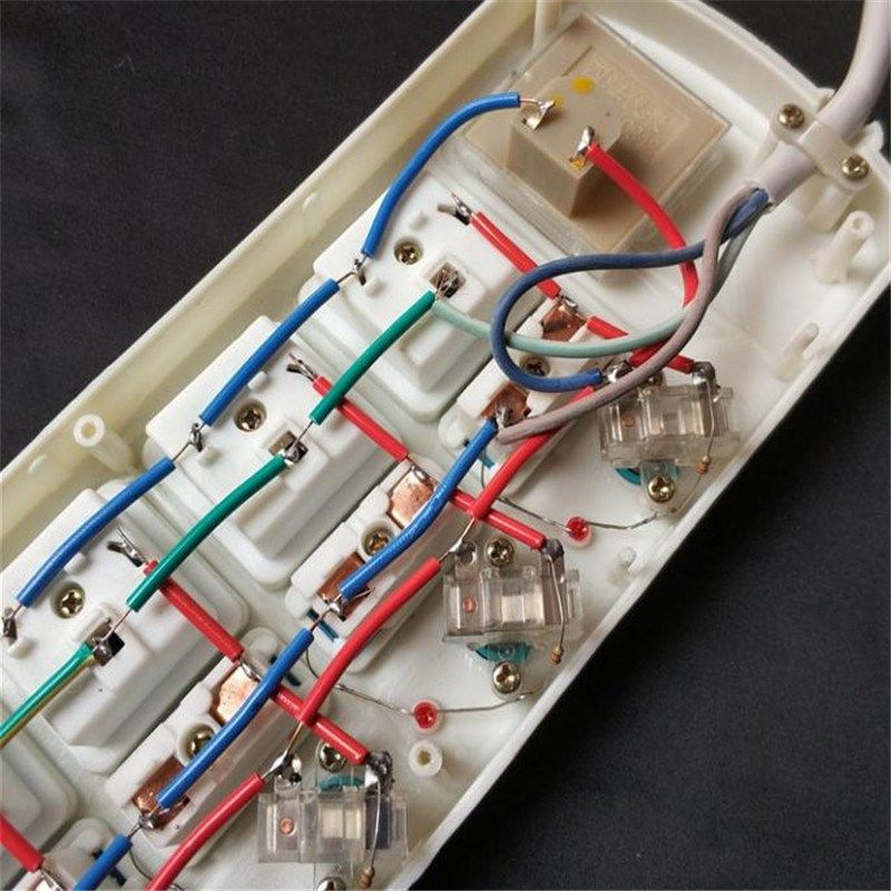 带线插座带电压表插线板大排插板多插孔5位独立开关10位通用插孔